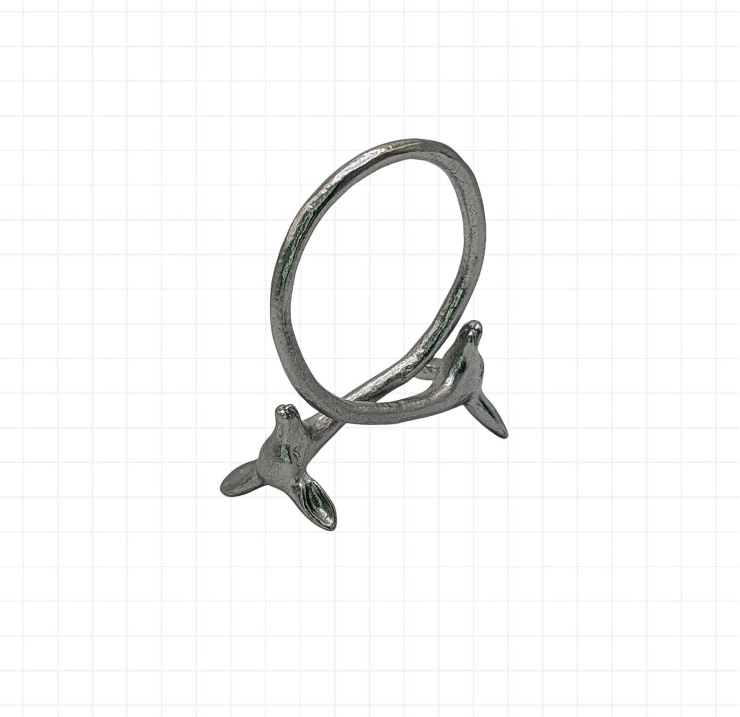 Handmade Adjustable Pewter Deer Napkin Ring, Set of 4, Wildlife Table Decor