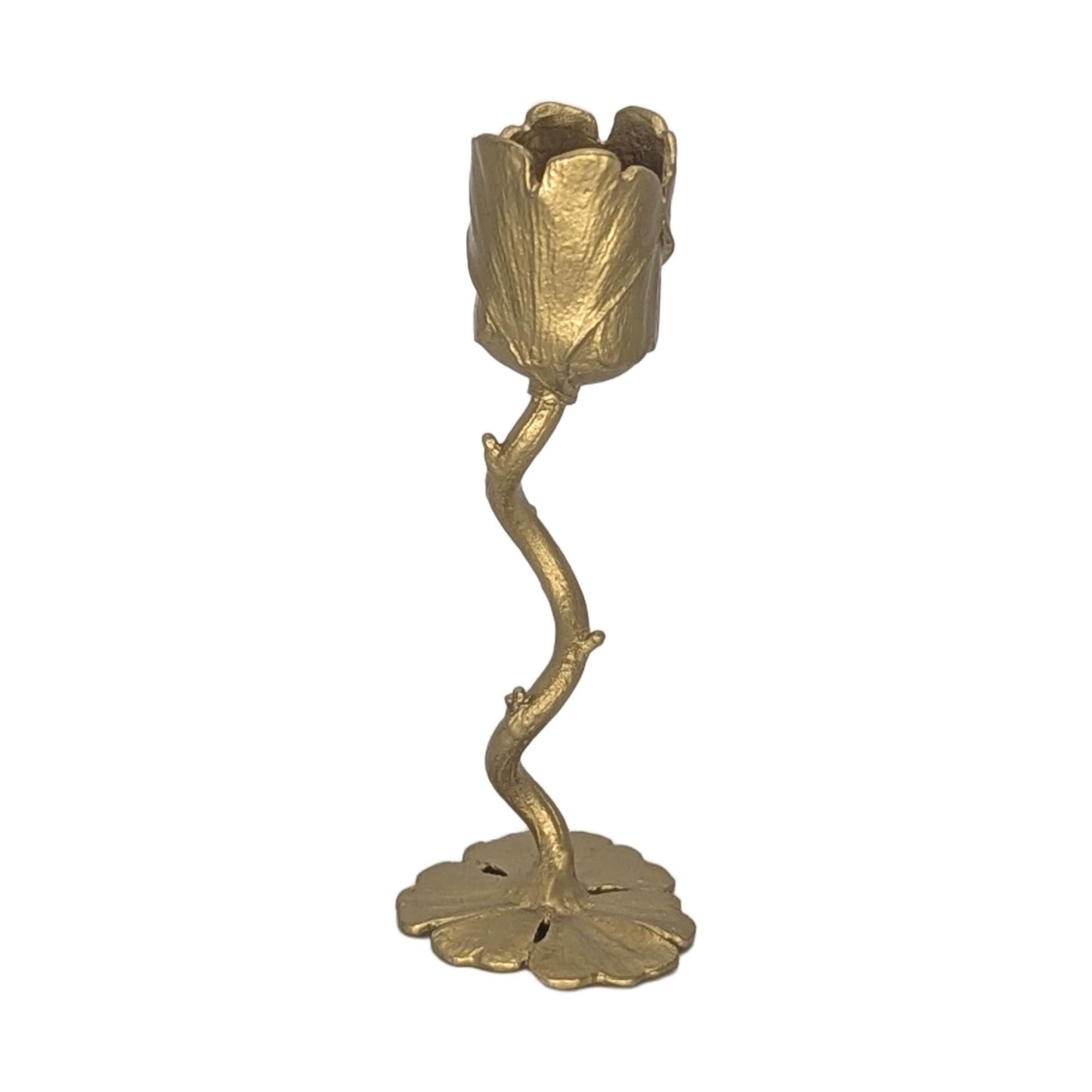 Handmade Ginkgo Stylish Minimalist Pewter Taper Candle Holder, Inspired by Nature, Decor