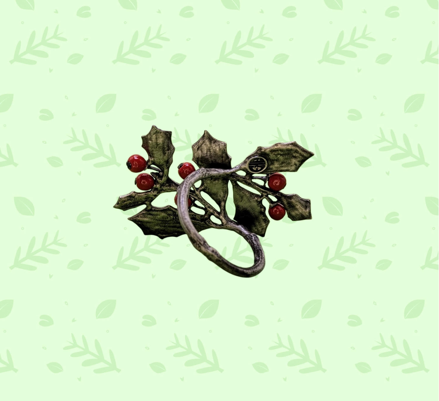 Holly Pewter Adjustable Napkin Ring Set of 4, Inspired by Nature, Table Decor