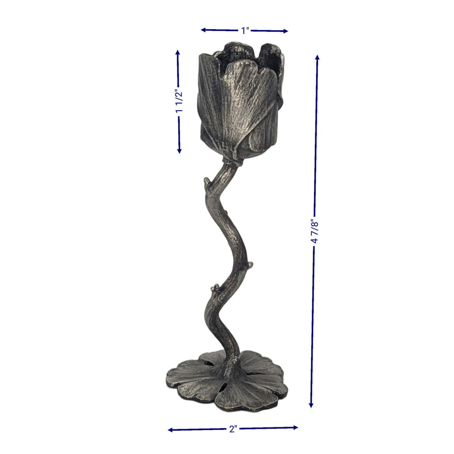 Handmade Ginkgo Stylish Minimalist Pewter Taper Candle Holder, Inspired by Nature, Decor