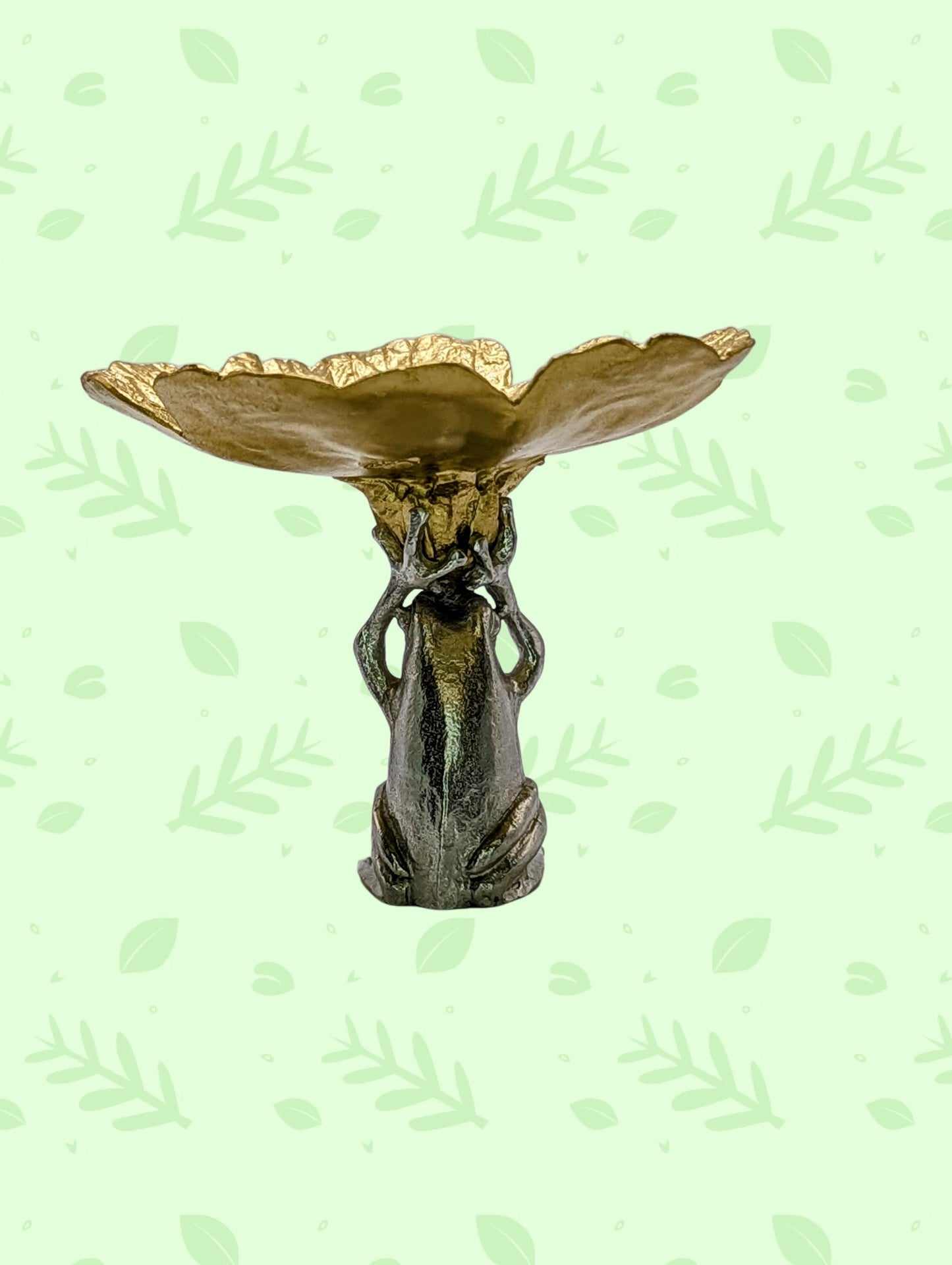 Handmade Frog Hibiscus Snack Dish, Nature Inspired Decor