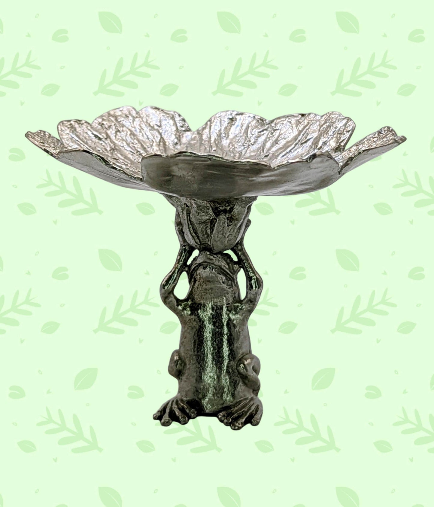 Handmade Frog Hibiscus Snack Dish, Nature Inspired Decor