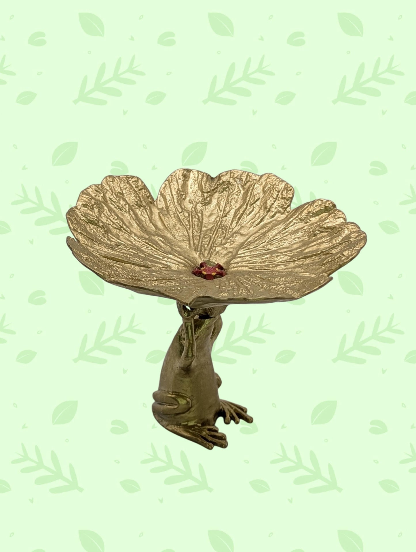 Handmade Frog Hibiscus Snack Dish, Nature Inspired Decor