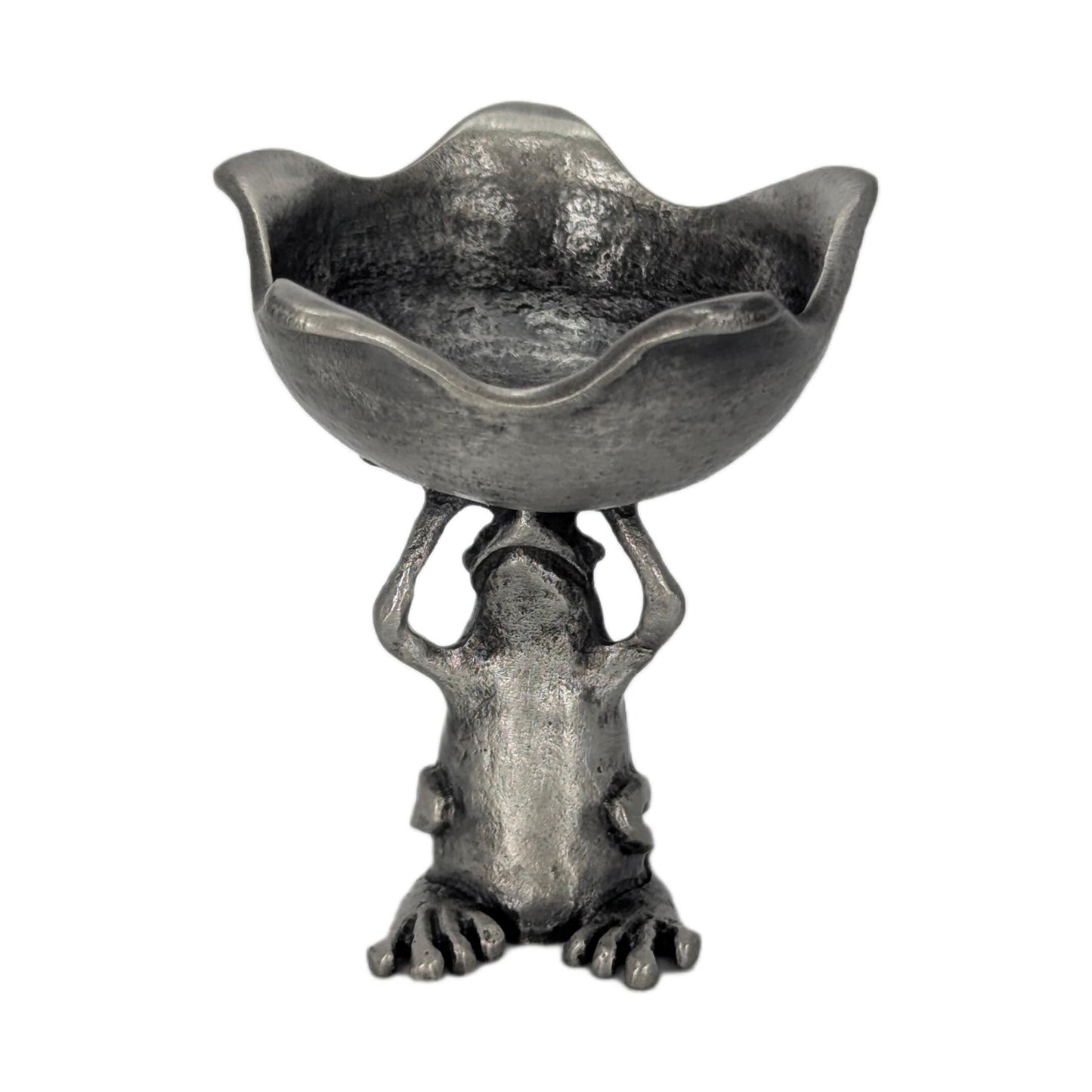 Coqui Frog Minimalist Candle Holder, Handcrafted Pewter, Nature Inspired Housewarming Gift