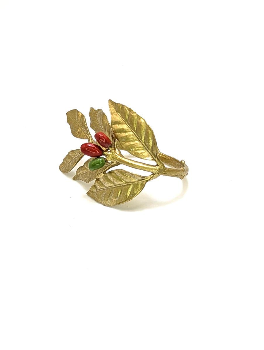 Handmade Coffee Pewter Napkin Ring, Set of 4, Inspired by Nature, Table Decor