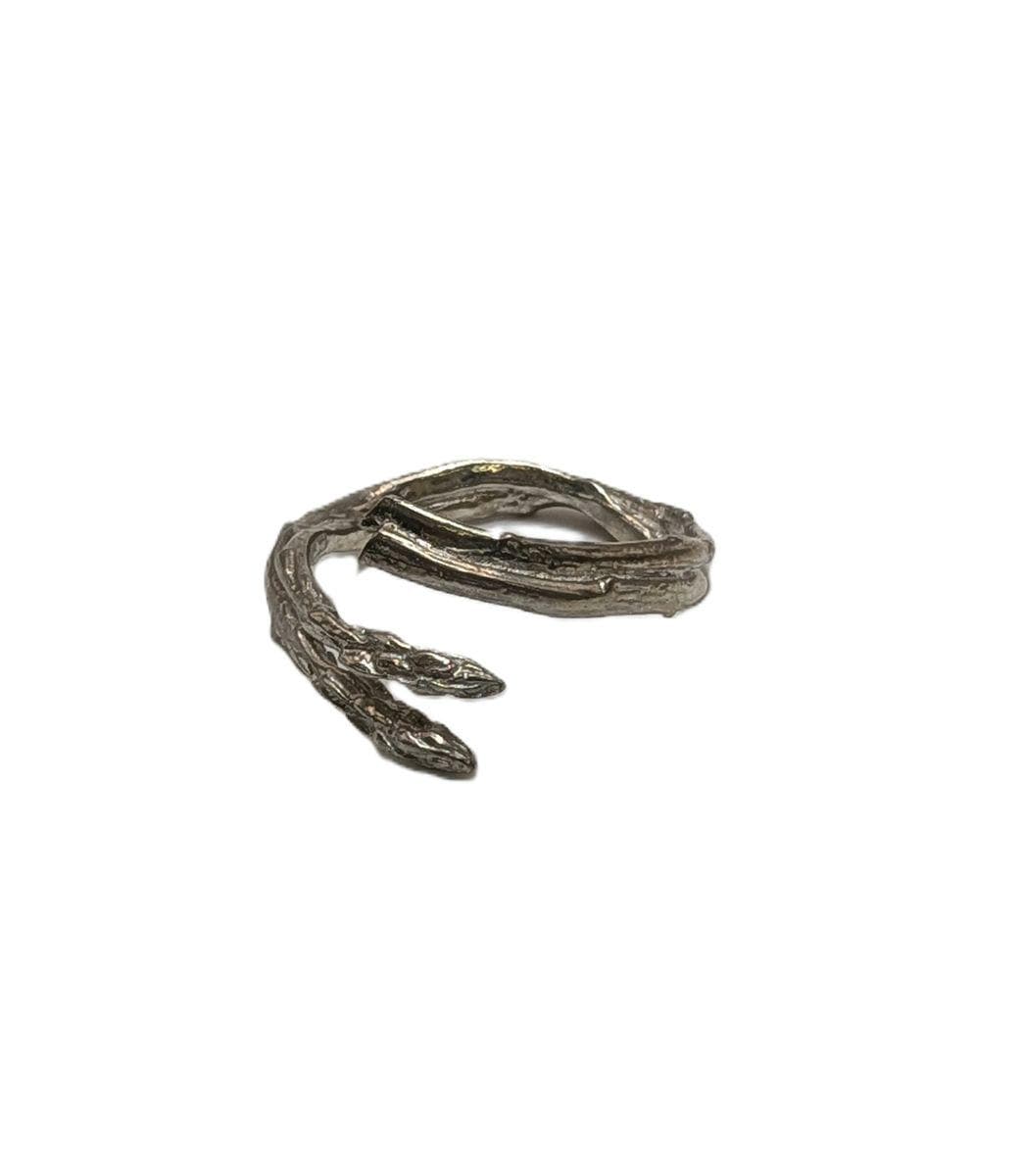 Handmade Asparagus Adjustable Pewter Napkin Ring, Set of 4, Inspired by Nature, Table Decor