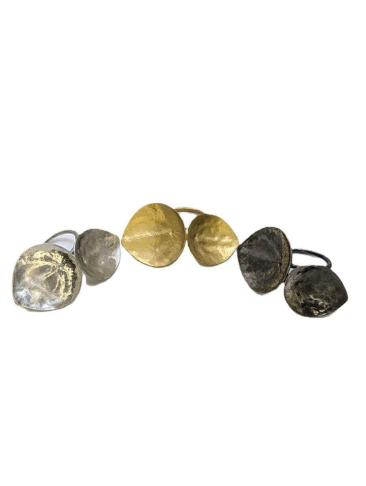Handmade Money Plant Adjustable Pewter Napkin Ring, Set of 4, Inspired by Nature, Table Decor