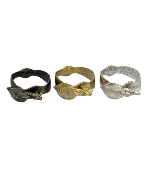 Handmade Apple Pewter Napkin Ring, Set of 4, Inspired by Nature, Table Decor