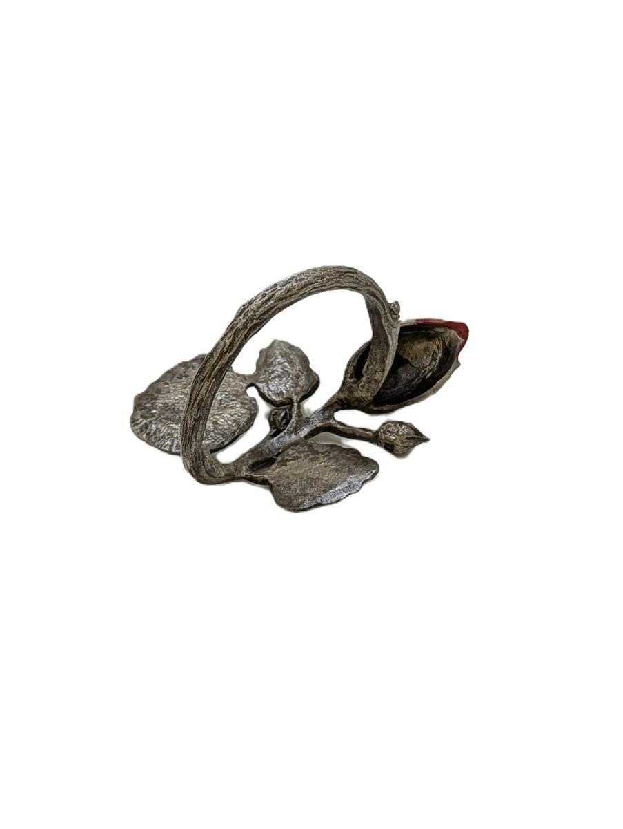 Elegant Hibiscus Bud Pewter Napkin Ring, Set of 4, Inspired by Nature, Handmade Table Decor