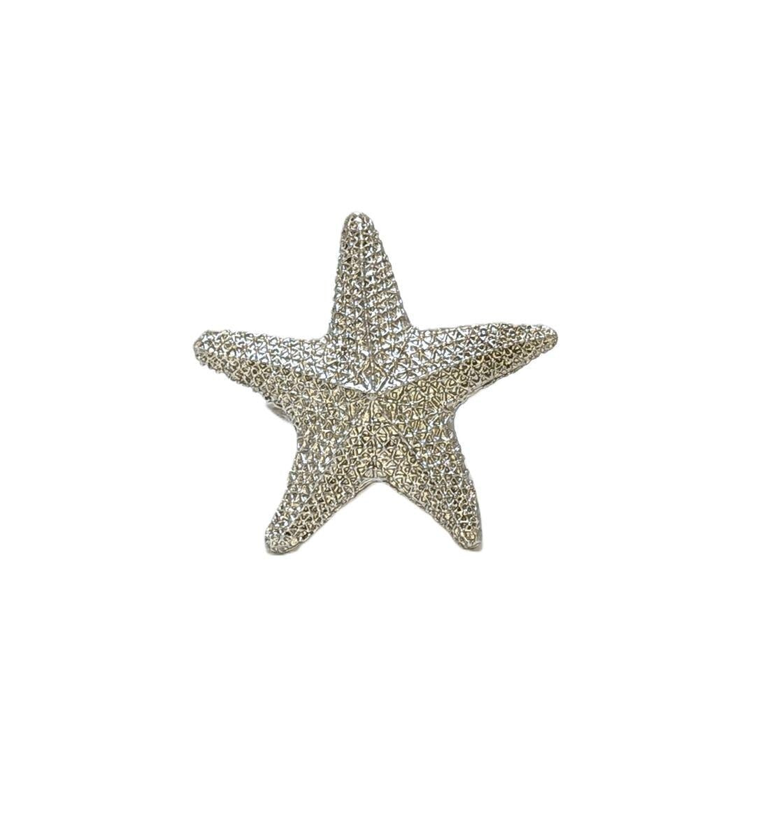Handmade Starfish Pewter Napkin Ring Set of 4, Table Decor Inspired by Nature