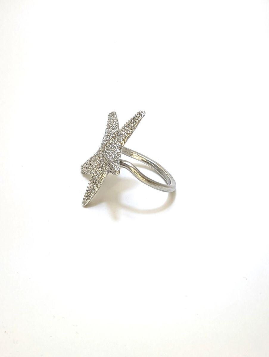Handmade Starfish Pewter Napkin Ring Set of 4, Table Decor Inspired by Nature