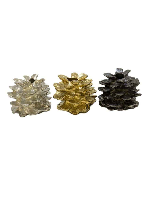 Handmade Pinecone Pewter Paperweight Pen Holder, Desk Decor Inspired by Nature