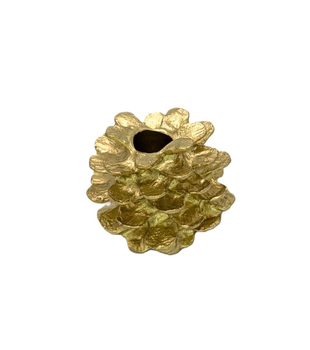 Handmade Pinecone Pewter Paperweight Pen Holder, Desk Decor Inspired by Nature
