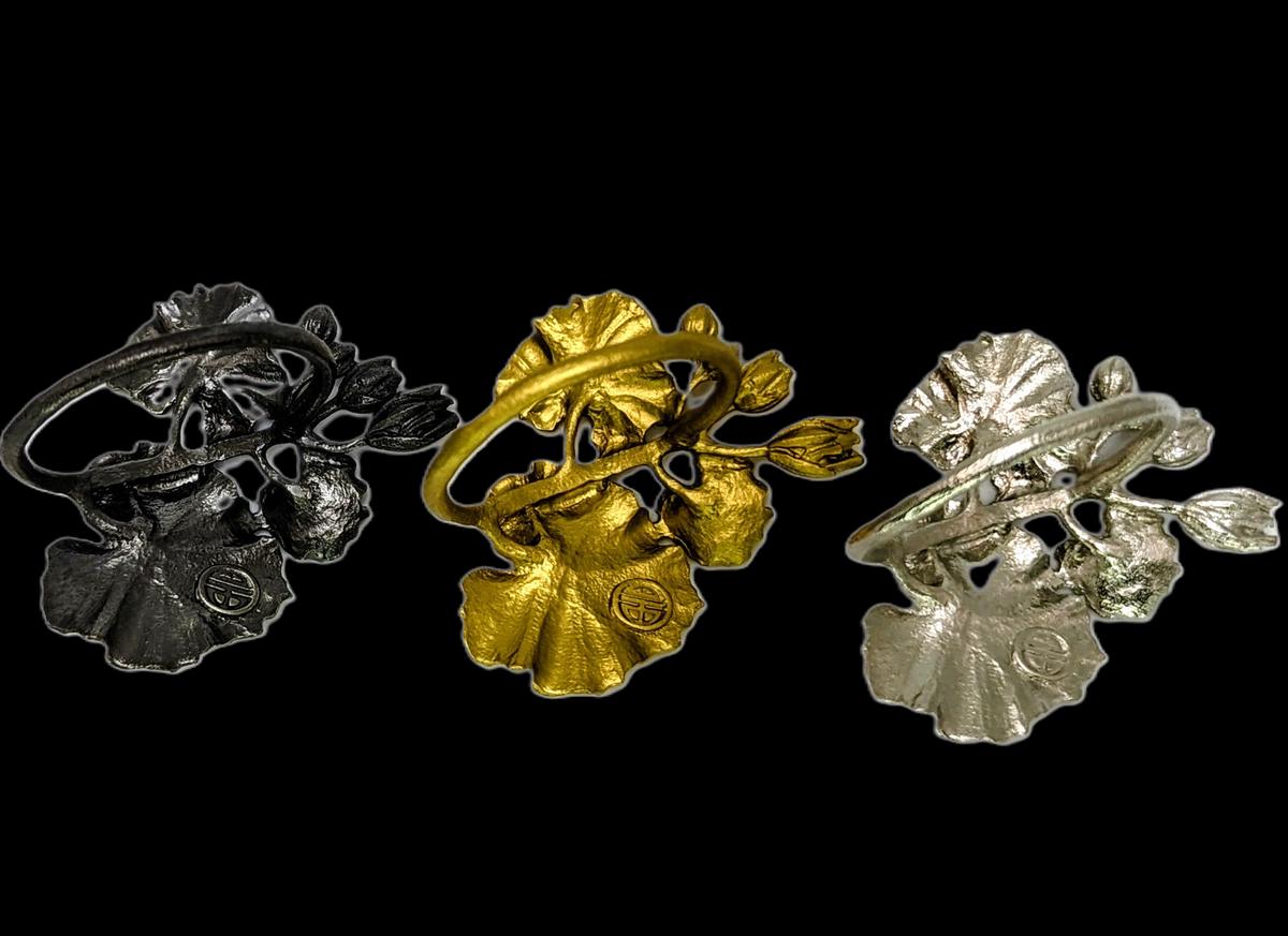 Handmade Geranium Pewter Napkin Ring Set of 4, Inspired by Nature, Home Decor