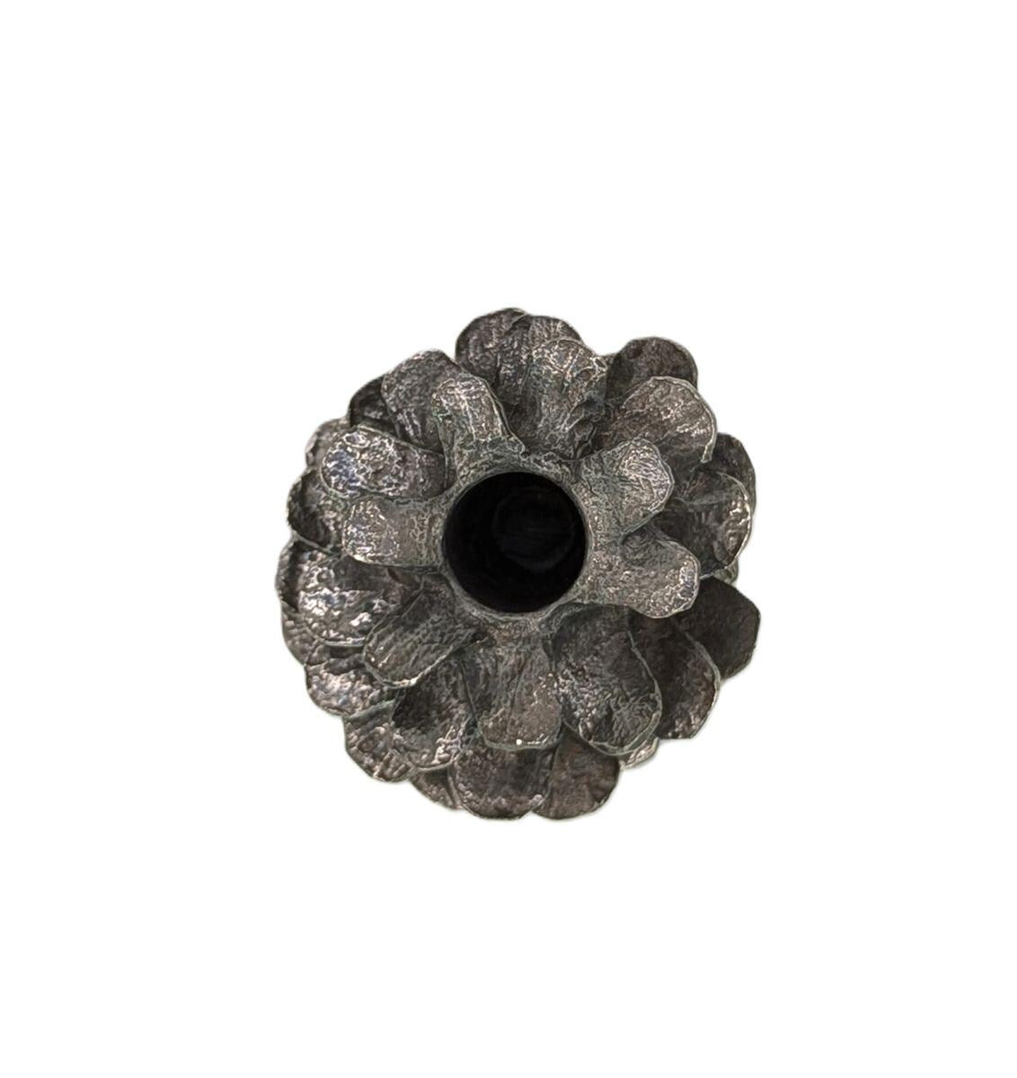 Handmade Pinecone Pewter Paperweight Pen Holder, Desk Decor Inspired by Nature