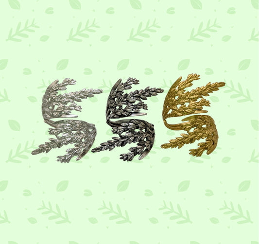 Handcrafted Wheat Adjustable Pewter Napkin Ring, Set of 4, Inspired by Nature, Table Decor