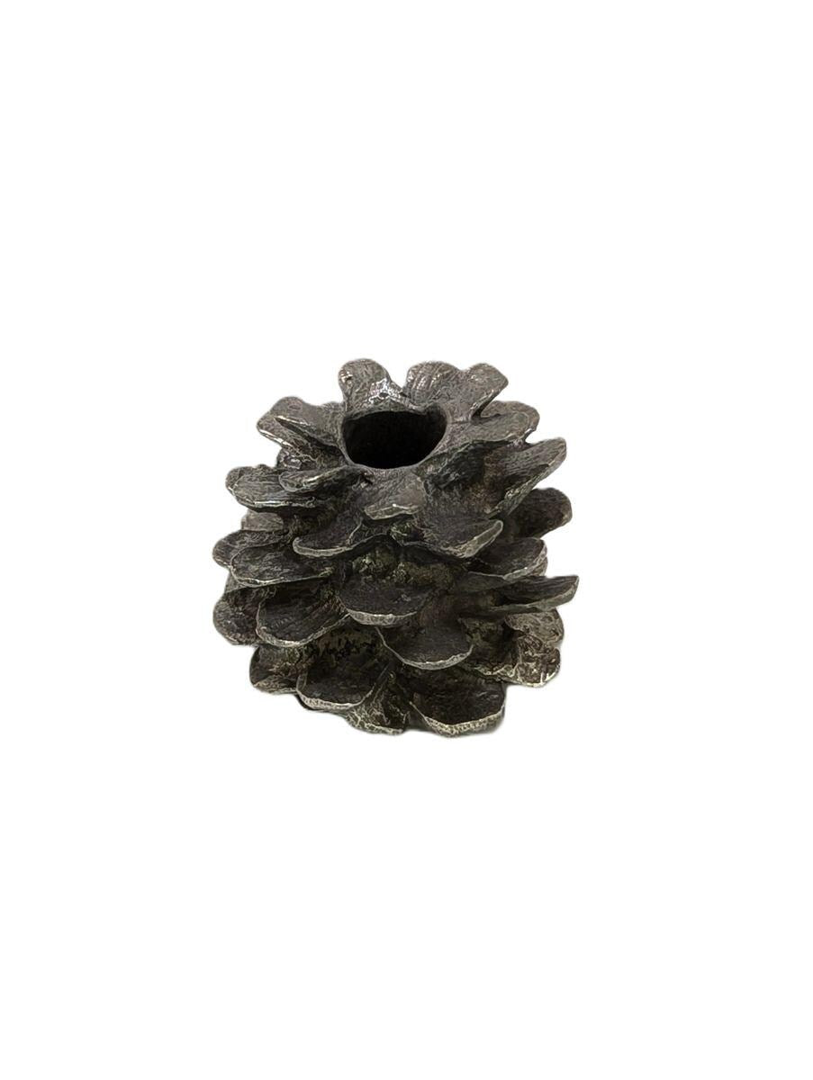 Handmade Pinecone Pewter Paperweight Pen Holder, Desk Decor Inspired by Nature