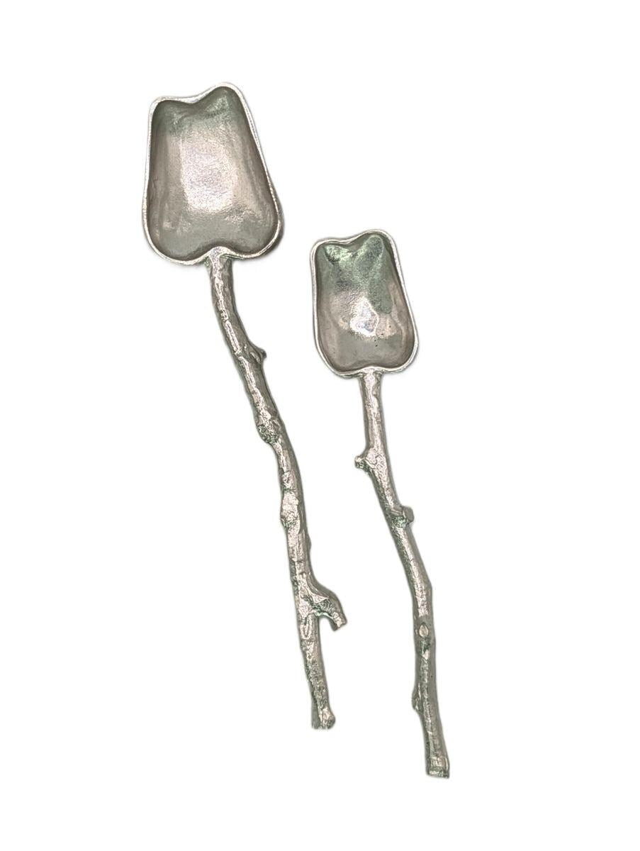 Handcrafted Apple Small Pewter Spoons Set, Table Decor, Inspired by Nature