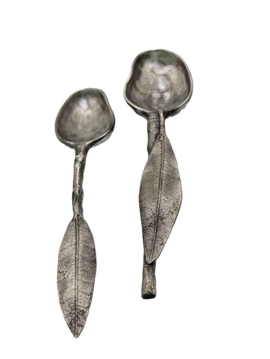 Handmade Mango Pewter Decorative Spoons Set, Inspired by Nature, Collectible