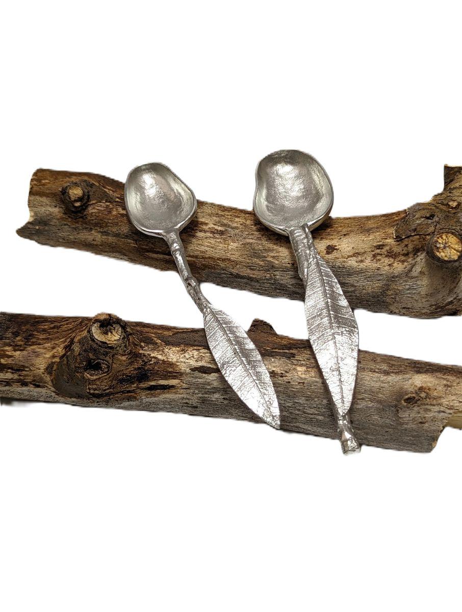 Handmade Mango Pewter Decorative Spoons Set, Inspired by Nature, Collectible