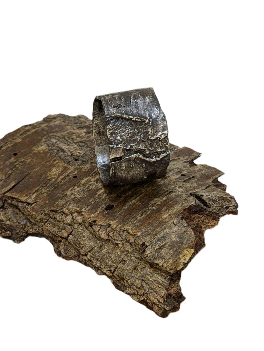Birch Bark Pewter Napkin Ring, Set of 4, Inspired by Nature, Handmade Table Decor