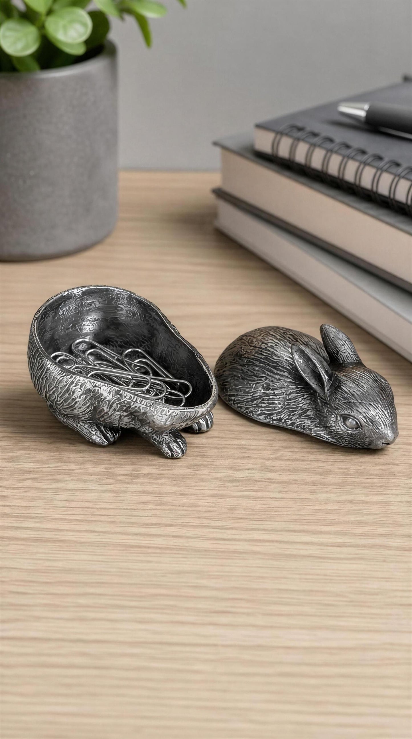 Bunny Mini Pewter Box, Jewelry Box, Wild Nature Decor, Handmade Collectible