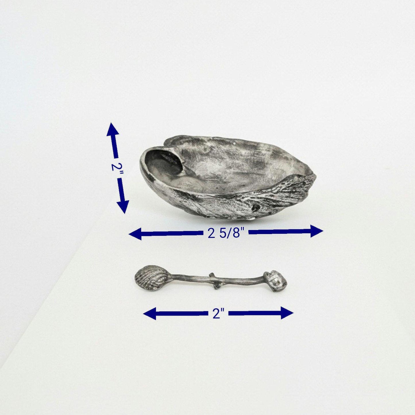 Handmade Abalone Shell Decorative Pewter Salt Dish, Table Decor Inspired by Nature