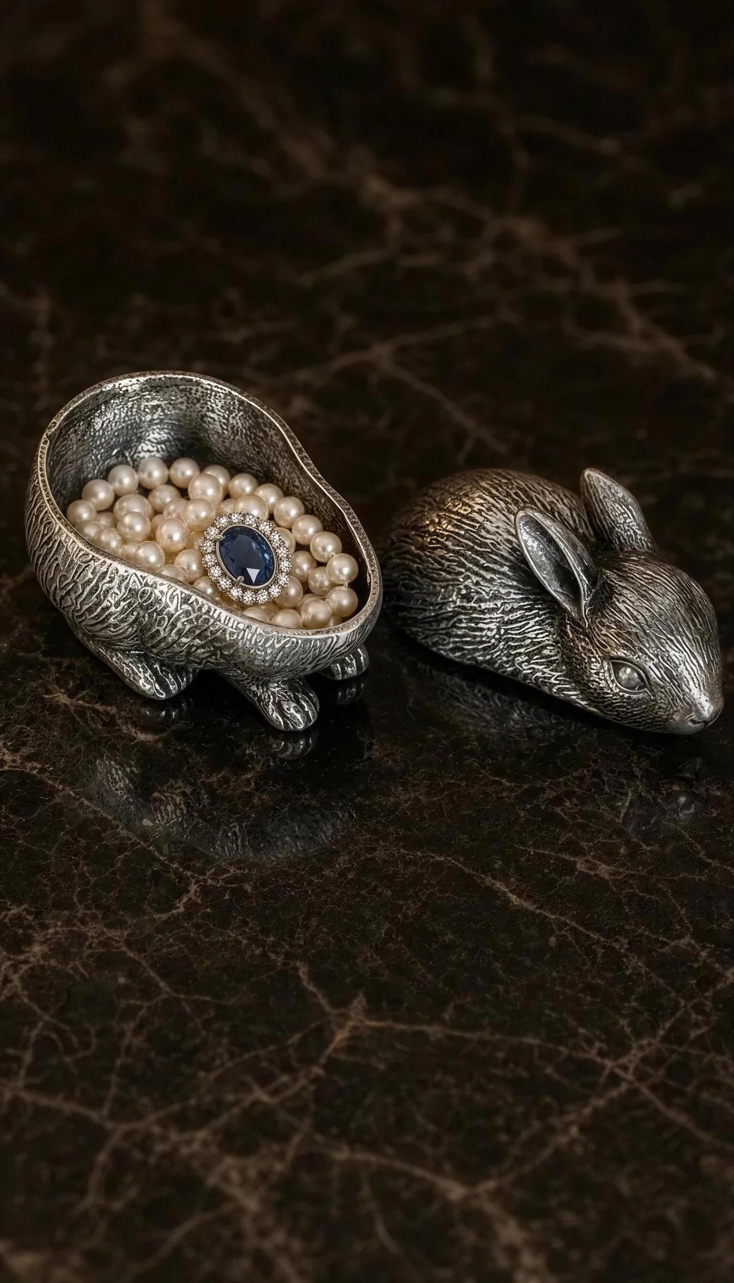 Bunny Mini Pewter Box, Jewelry Box, Wild Nature Decor, Handmade Collectible