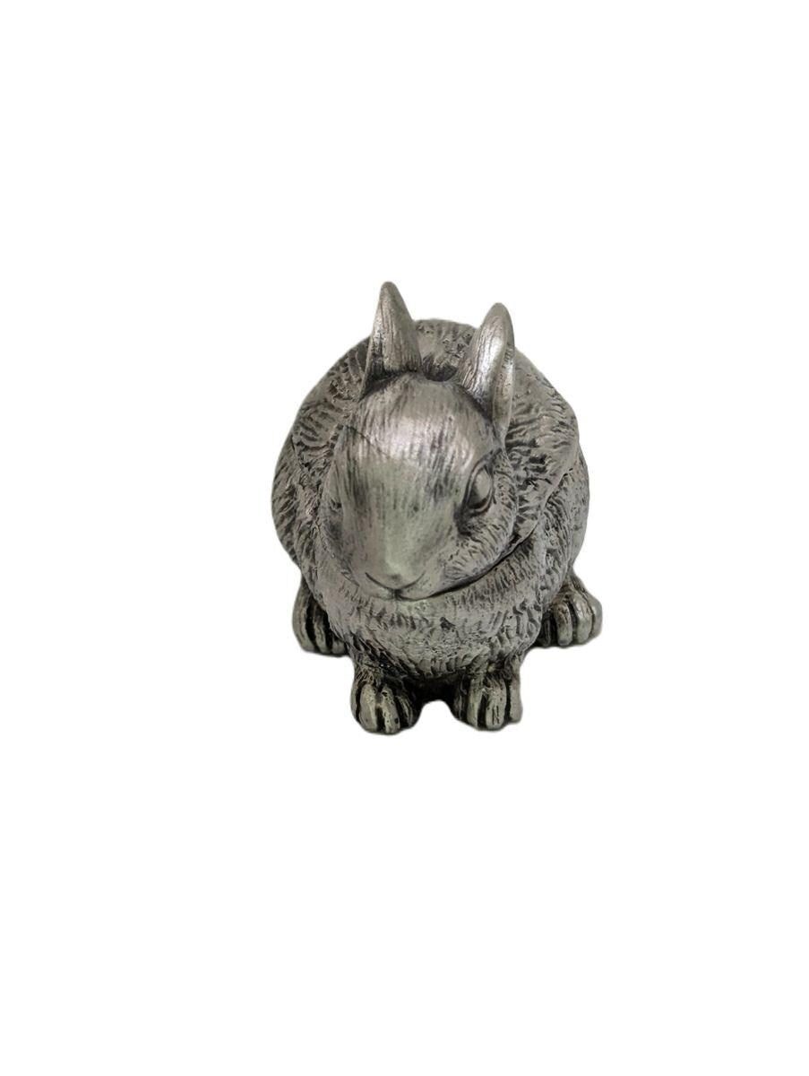 Bunny Mini Pewter Box, Jewelry Box, Wild Nature Decor, Handmade Collectible