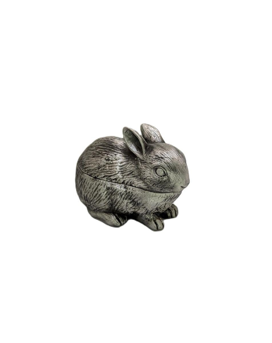 Bunny Mini Pewter Box, Jewelry Box, Wild Nature Decor, Handmade Collectible