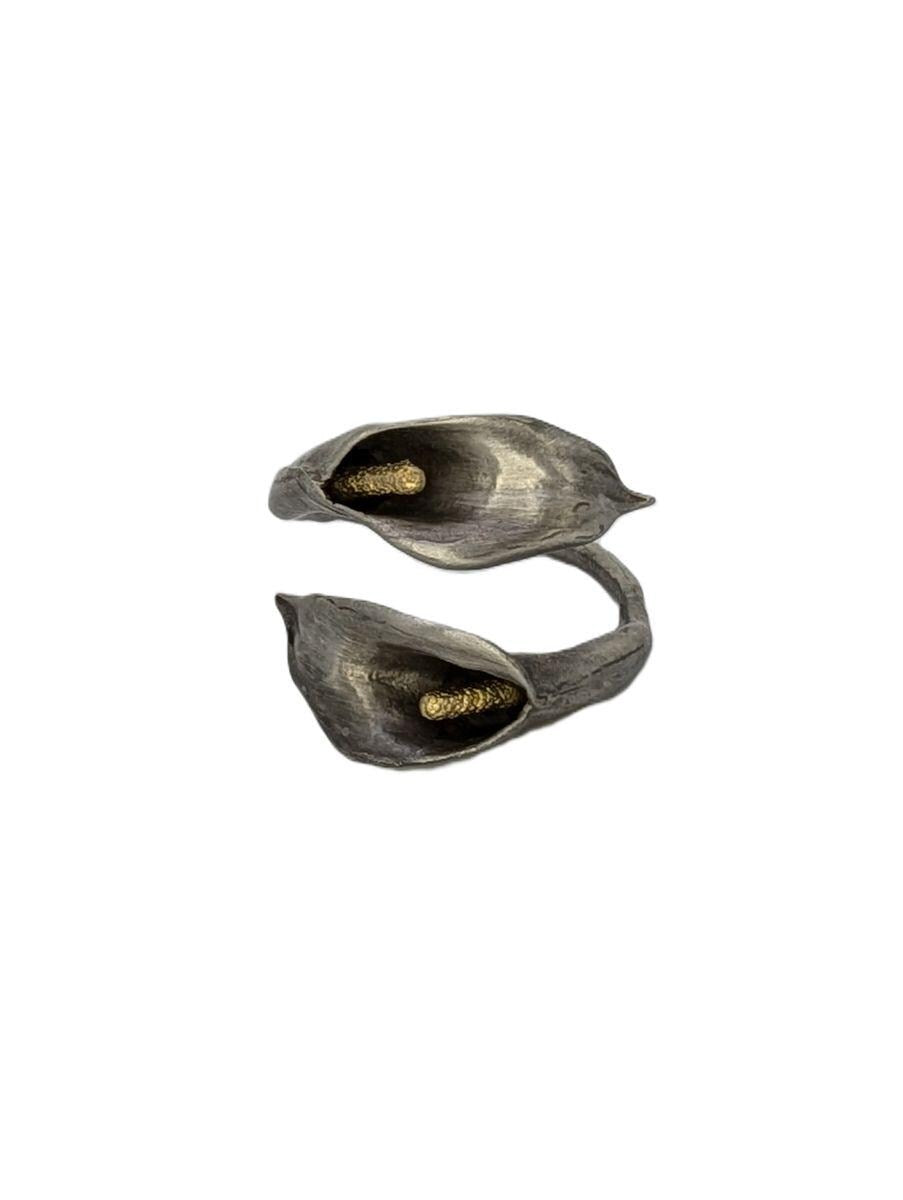 Handcrafted Calla Lily Adjustable Pewter Napkin Ring, Set of 4, Inspired by Nature, Table Decor
