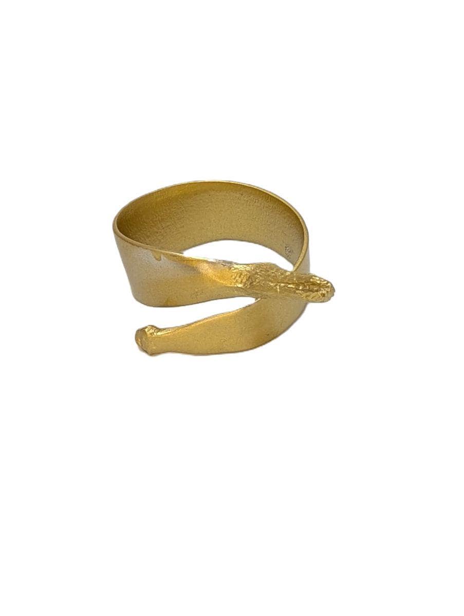 Handmade Banana Pewter Adjustable Napkin Ring, Set of 4, Inspired by Nature, Unique Table Decor
