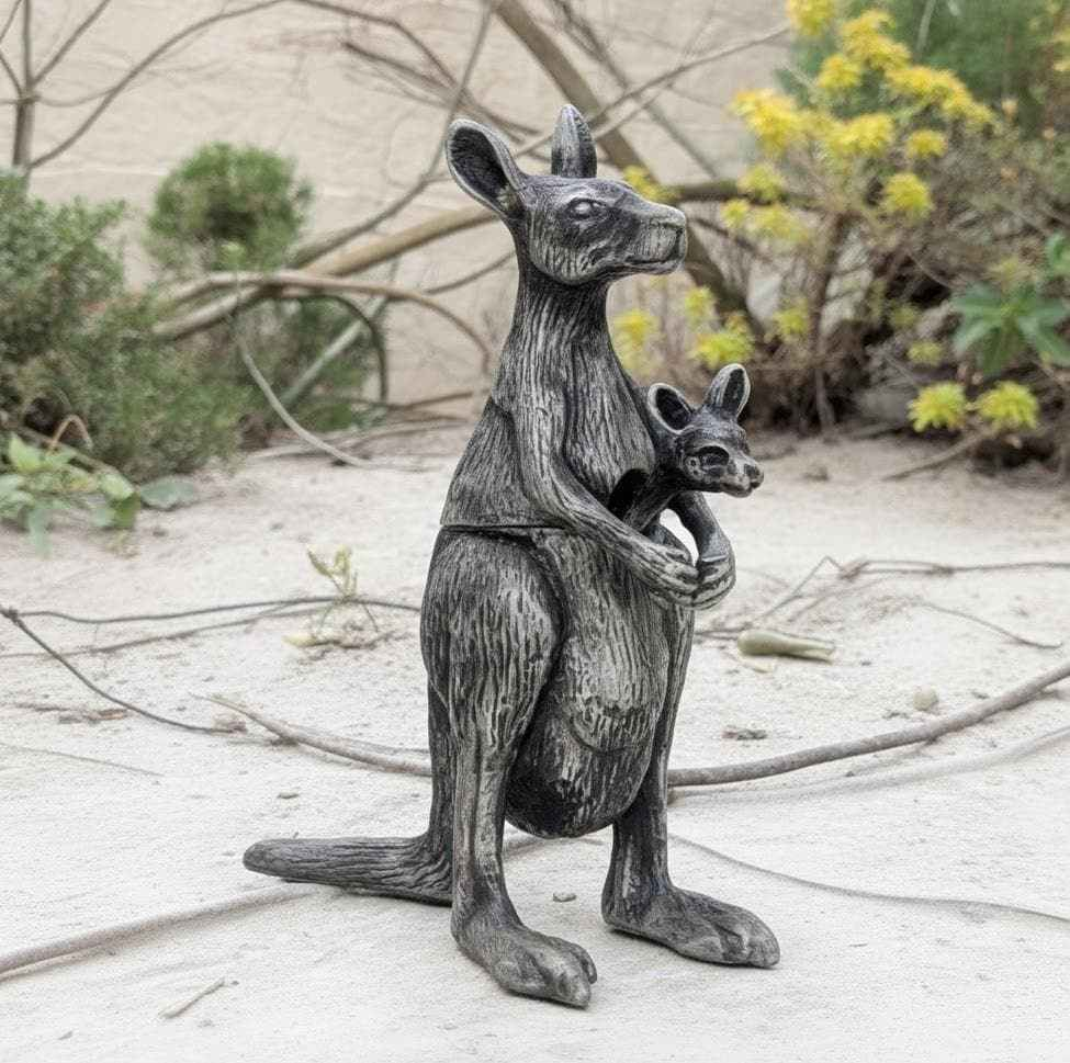 Handmade Mini Kangaroo Salt Cellar: Wild Nature Table Decor, Hand Cast Pewter