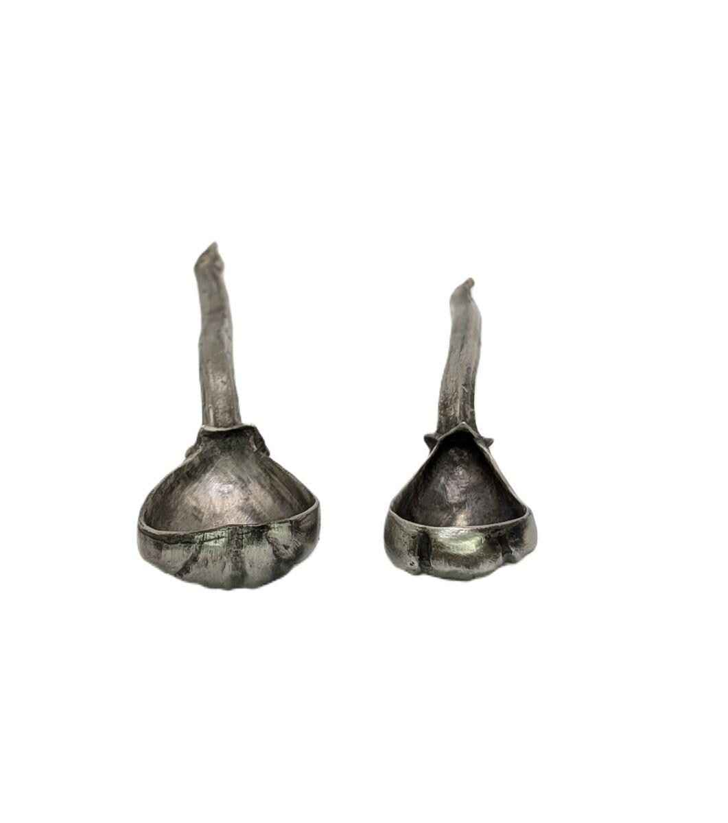 Handcrafted Pumpkin Pewter Small Spoons Set, Table Decor Inspired by Nature