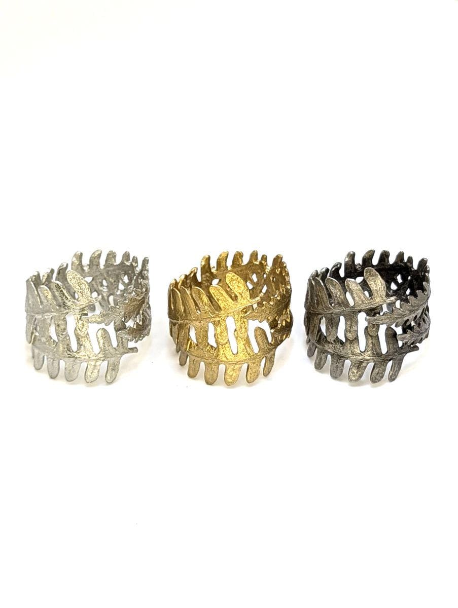 Fern Pewter Adjustable Napkin Ring, Set of 4 & 6, Inspired by Nature, Table Decor