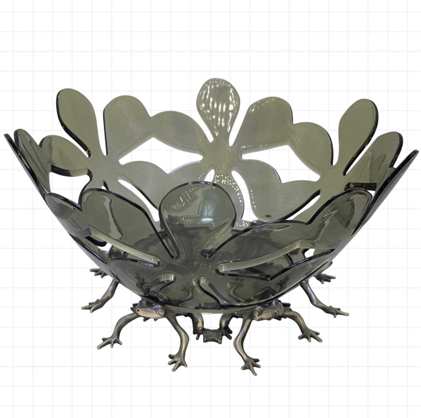 Handcrafted Frogs Fruit Bowl and Stand Set, Centerpiece Decor, LIMITED EDITION