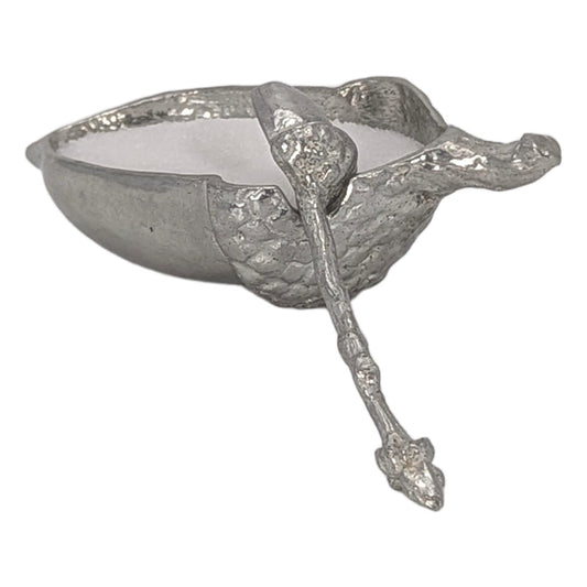 Handmade Acorn Minimalist Pewter Salt Dish, Table Decor Inspired by Nature