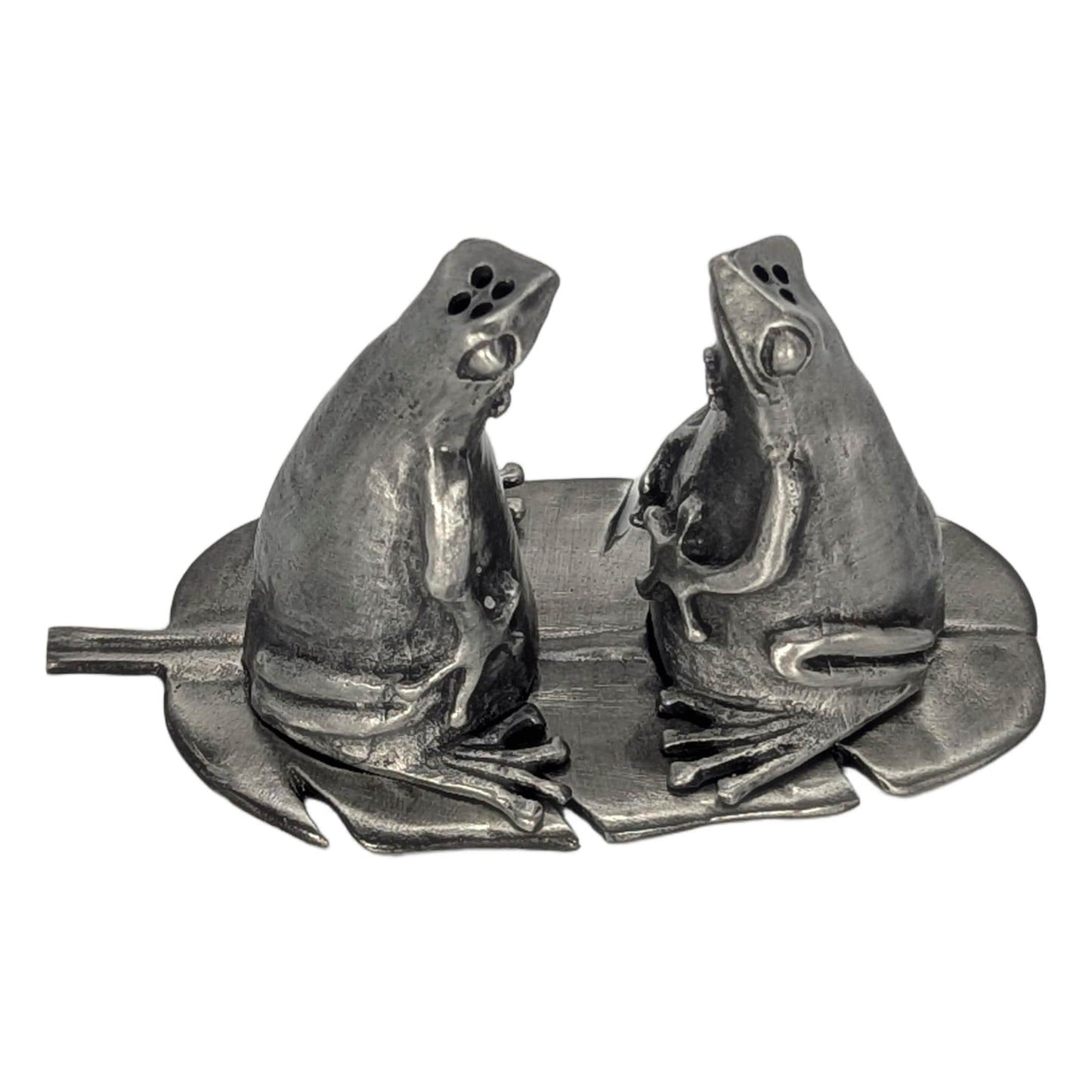 Coqui Frog Mini Salt and Pepper Shakers, Handcrafted Pewter, Nature Inspired Housewarmings Gift
