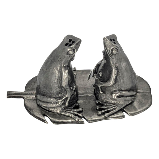 Coqui Frog Mini Salt and Pepper Shakers, Handcrafted Pewter, Nature Inspired Housewarmings Gift