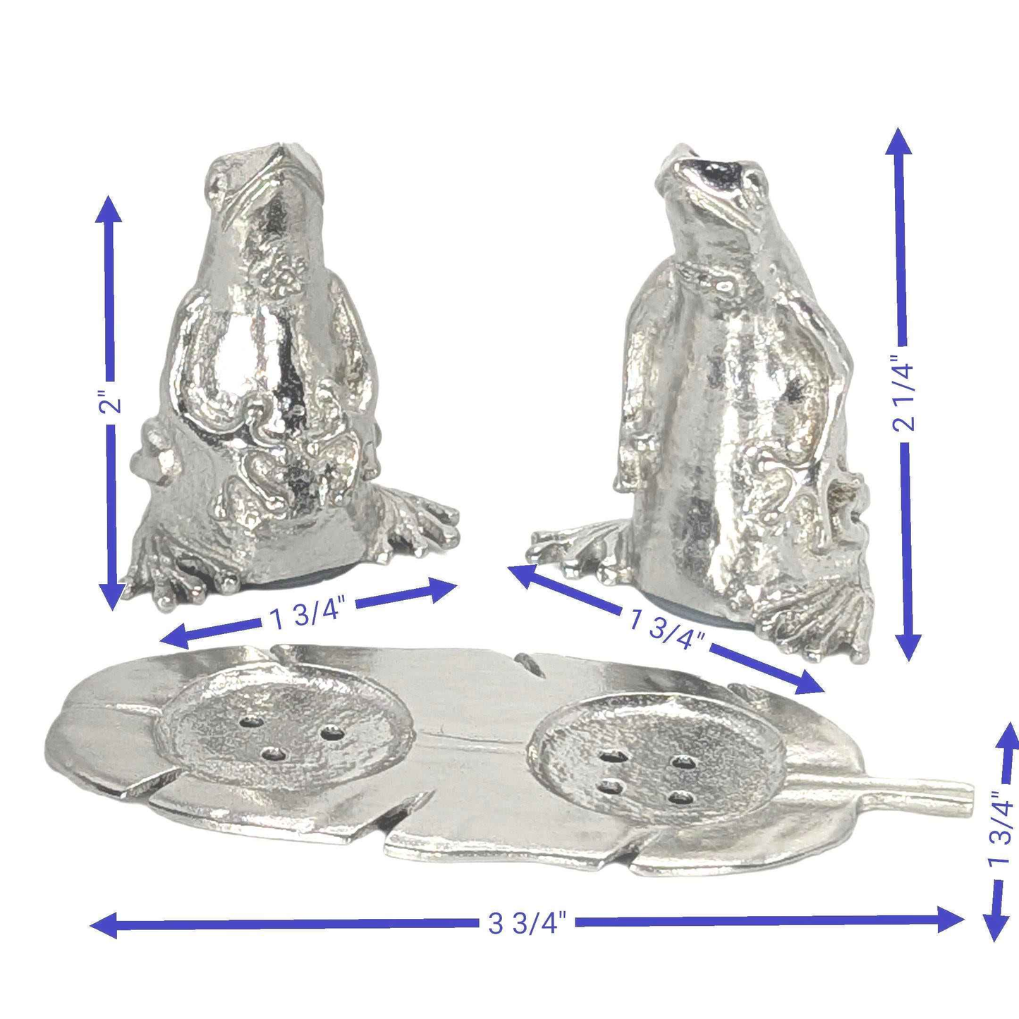 Coqui Frog Mini Salt and Pepper Shakers, Handcrafted Pewter, Nature Inspired Housewarmings Gift