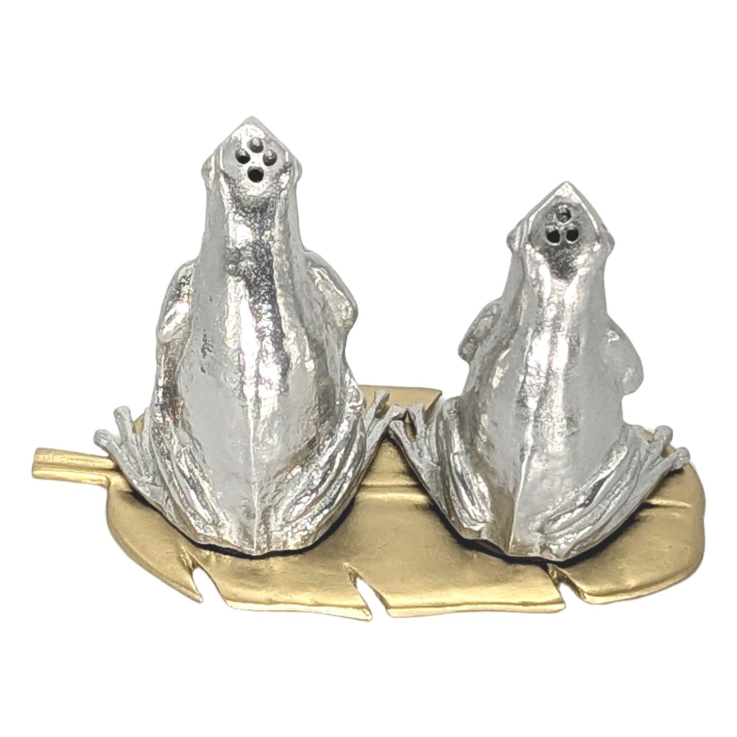 Coqui Frog Mini Salt and Pepper Shakers, Handcrafted Pewter, Nature Inspired Housewarmings Gift