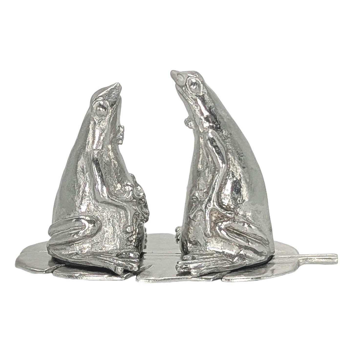 Coqui Frog Mini Salt and Pepper Shakers, Handcrafted Pewter, Nature Inspired Housewarmings Gift