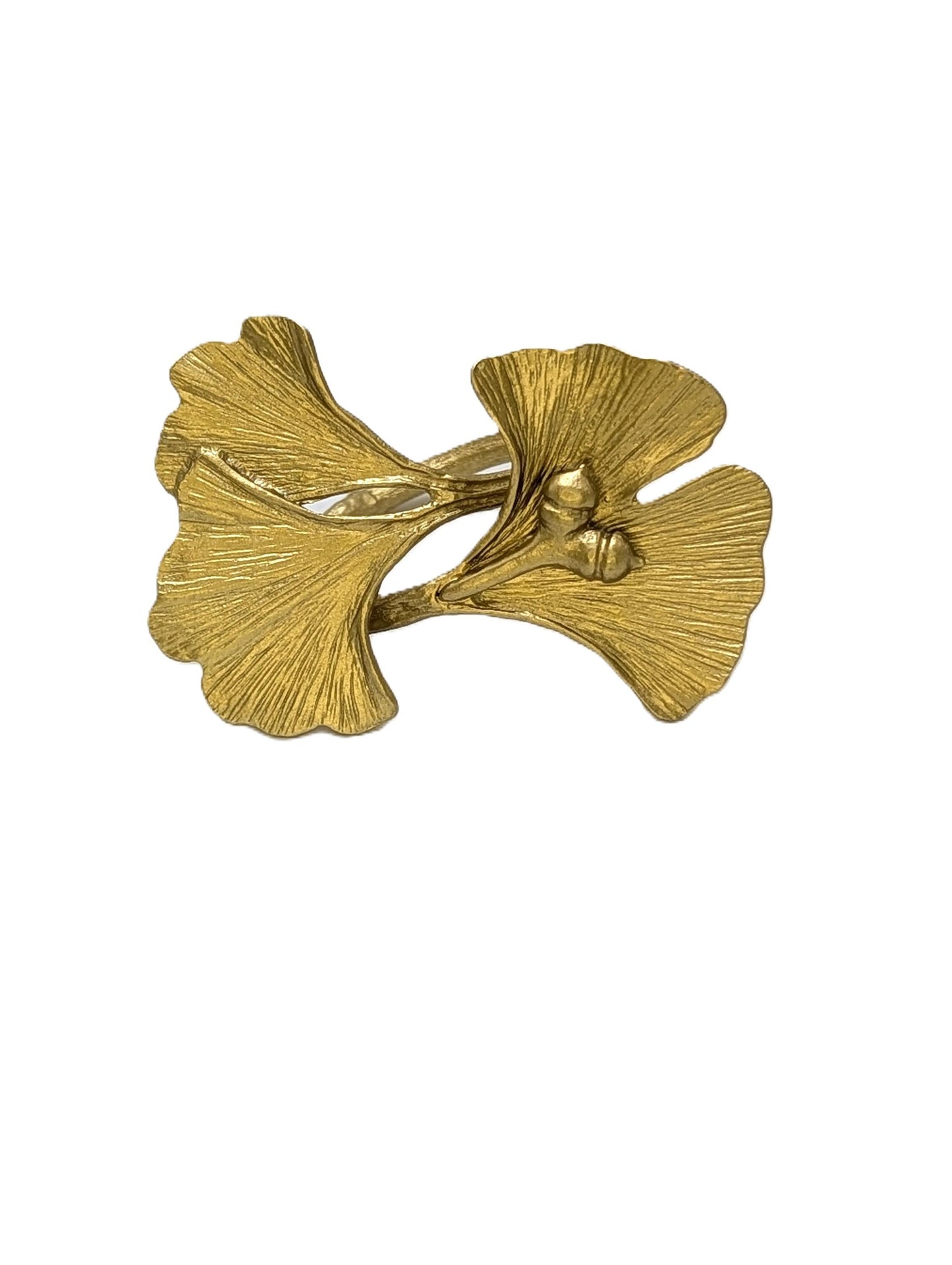 Ginkgo Leaf Napkin Rings Set of 4, Handcrafted Pewter, Nature Inspired Housewarmings Gift