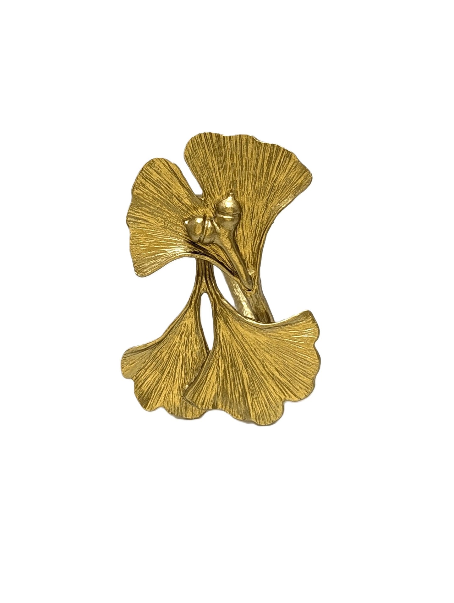Ginkgo Leaf Napkin Rings Set of 4, Handcrafted Pewter, Nature Inspired Housewarmings Gift