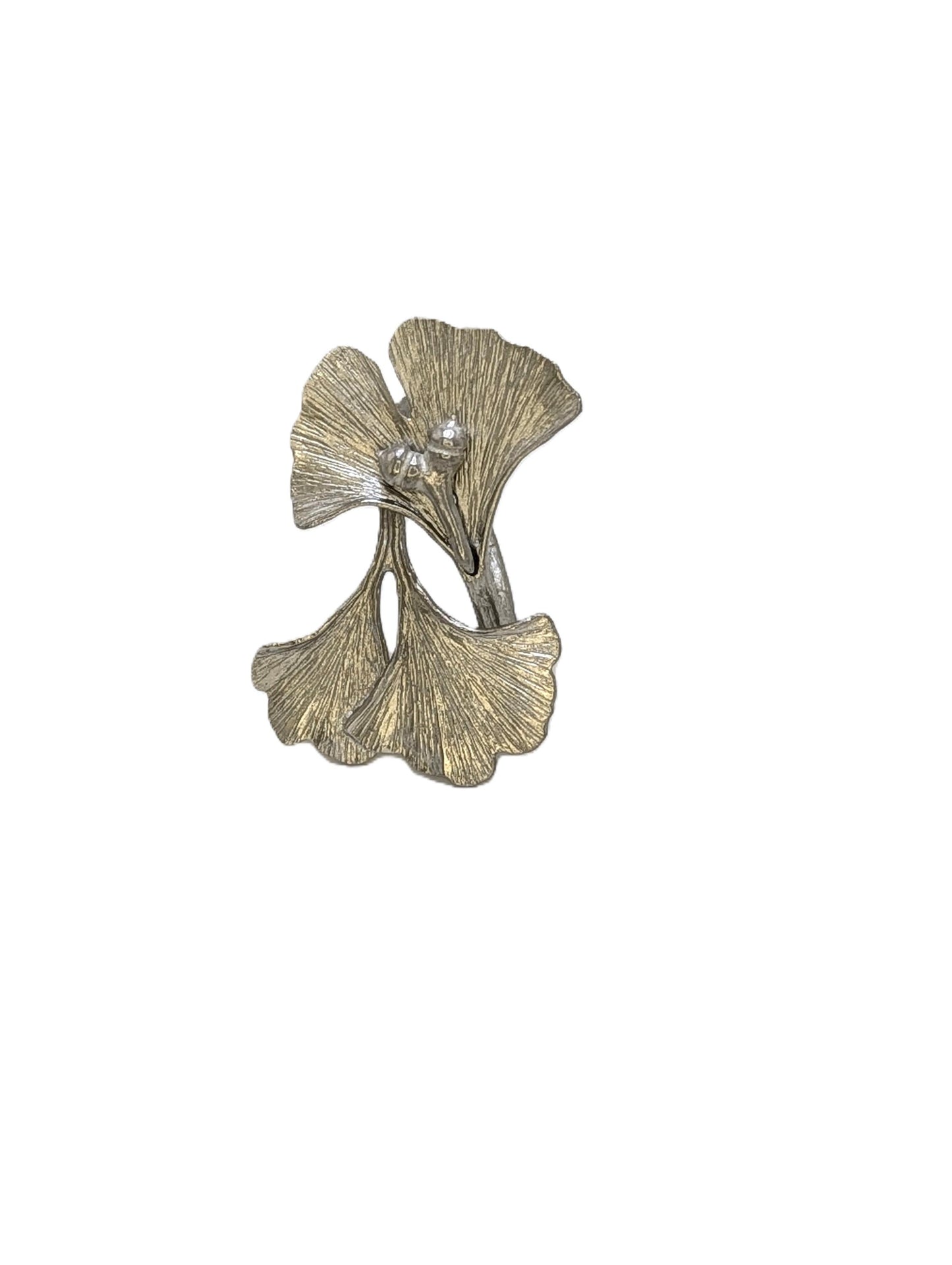 Ginkgo Leaf Napkin Rings Set of 4, Handcrafted Pewter, Nature Inspired Housewarmings Gift