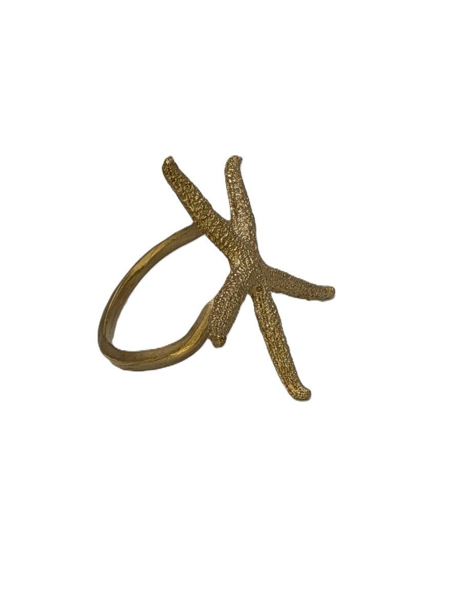 Finger Starfish Pewter Napkin Ring, Set of 4, Inspired by Nature, Handmade Table Decor