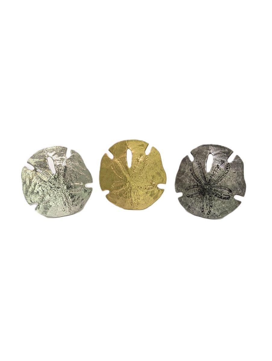 Sand Dollar Pewter Napkin Ring, Set of 4, Inspired by Nature, Handmade Table Decor