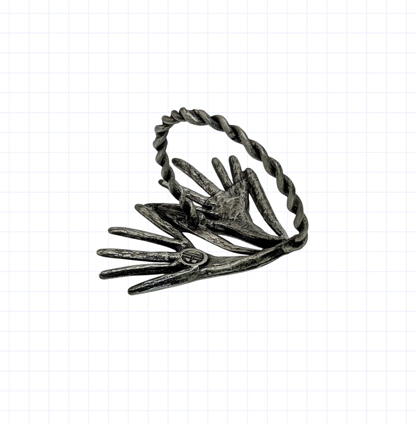 Handmade Rosemary Herb Pewter Napkin Ring, Set of 4, Nature Inspired Table Decor