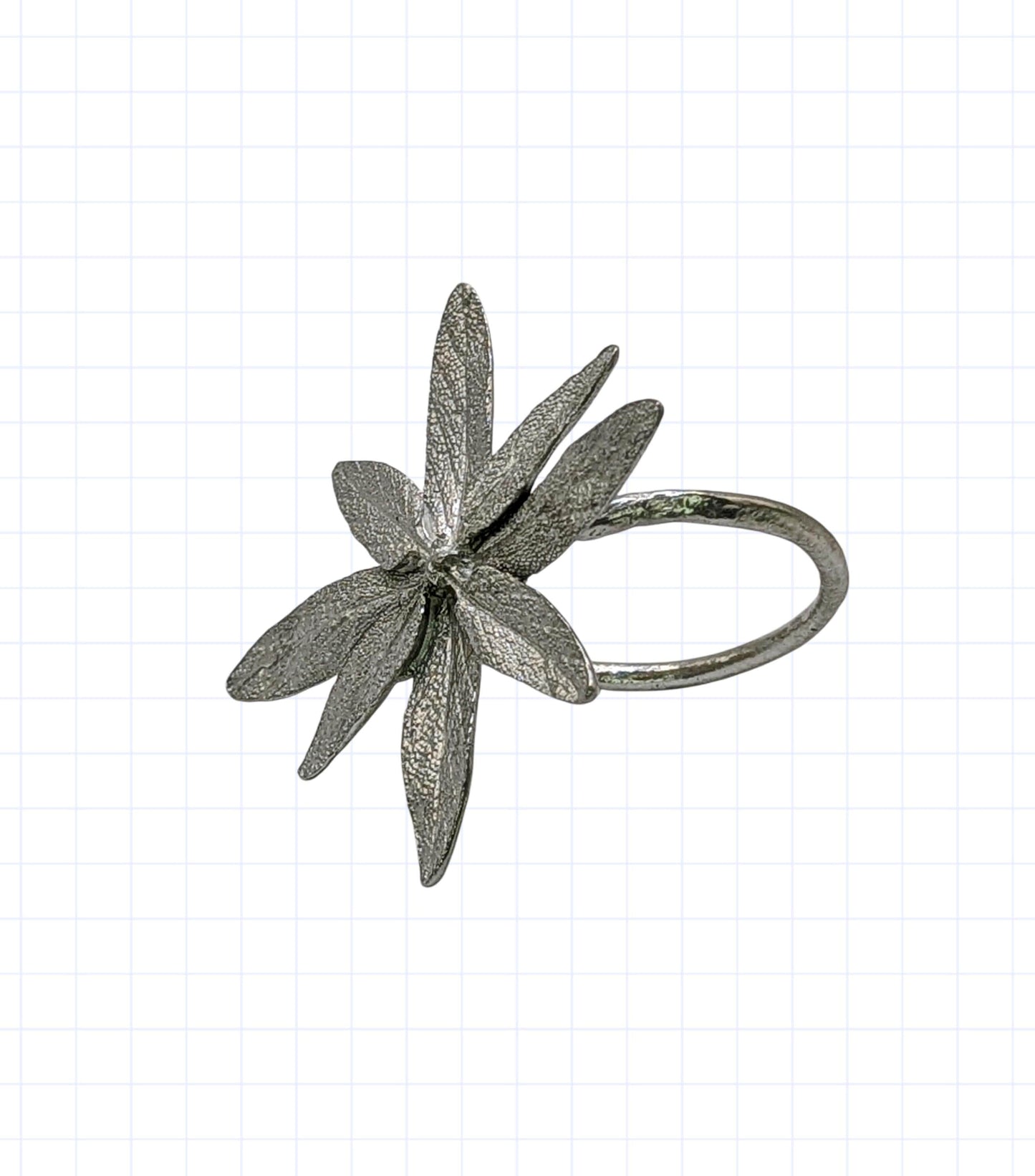 Handmade Sage Herb Pewter Napkin Ring, Set of 4, Inspired Table Decor