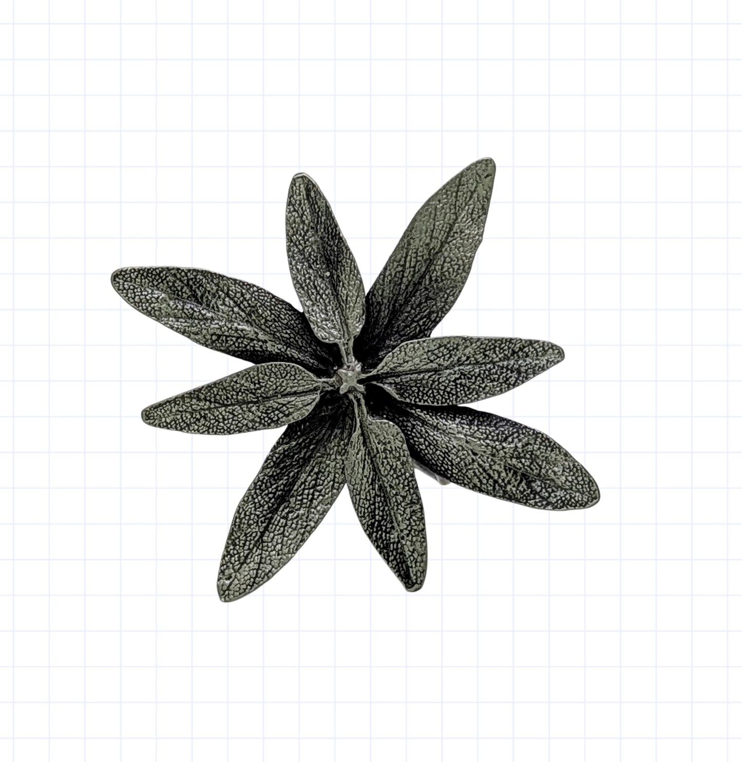 Handmade Sage Herb Pewter Napkin Ring, Set of 4, Inspired Table Decor